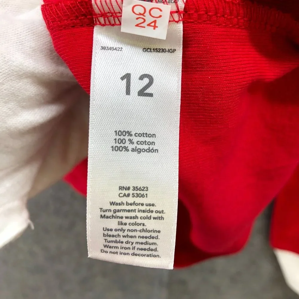 NWT Carters Santa Pajama‎ Top Red Size 12 Long Sleeve Cotton Crewneck